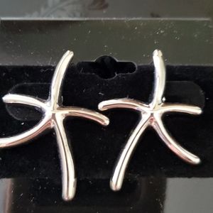 Silver Starfish Earrings